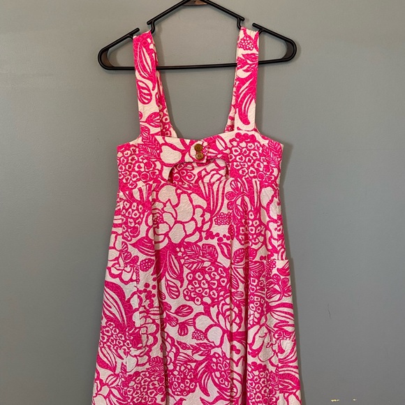 Anthropologie (Vanessa Virginia) pink and white keyhole dress - Picture 2 of 4